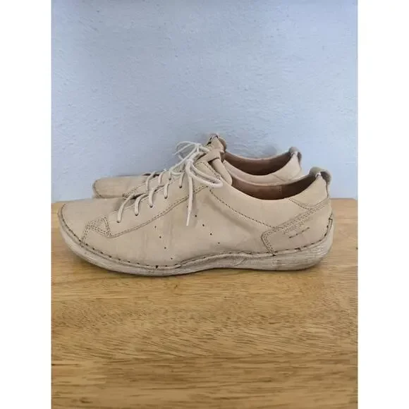 Josef Seibel Fergey 56 Women's Size 41 (10-10.5 US) Cream Soft Leather Sneaker - Picture 3 of 8